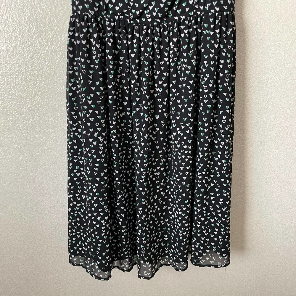 Torrid Mini Dress Size 1X Black White Ditsy Heart Chiffon Ruffle Sleeveless NEW - Picture 8 of 14